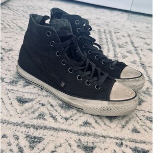 John Varvatos x Converse black high-top sneakers, size US 9. Used like new.